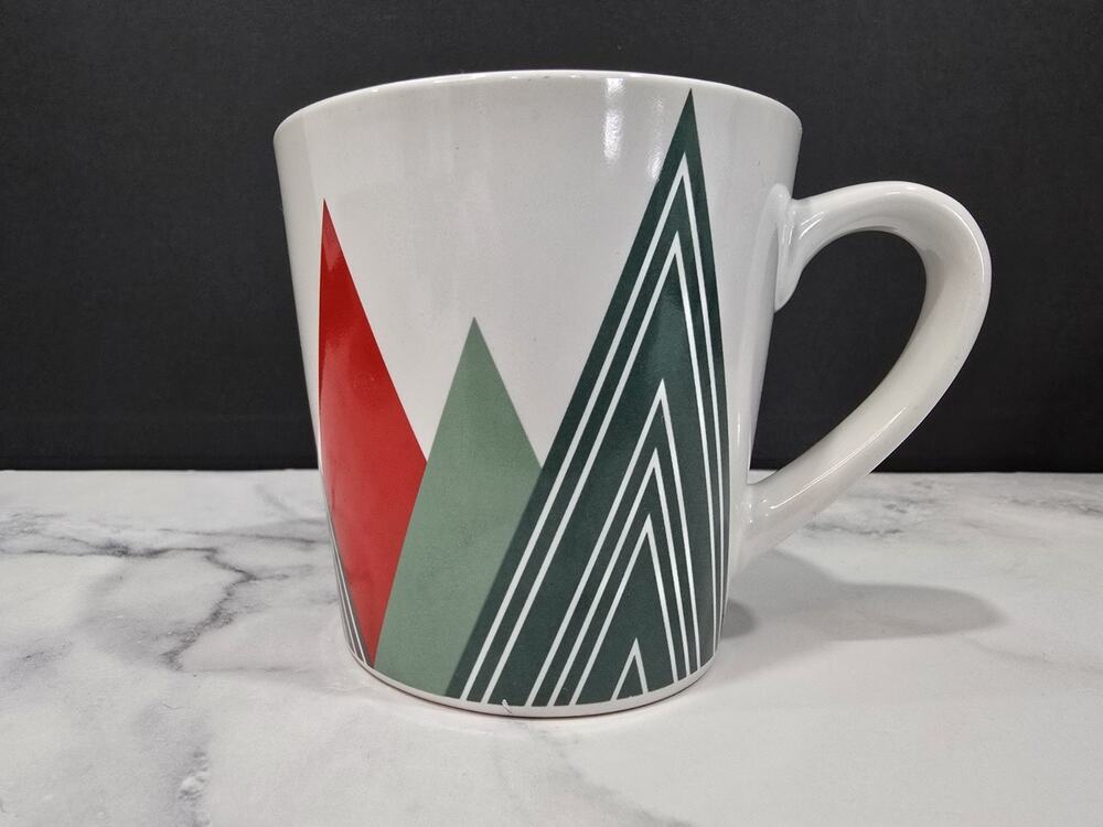 🎄Starbucks Christmas Coffee Mug, Red, Green, Gray Trees, 12oz Retired 2017